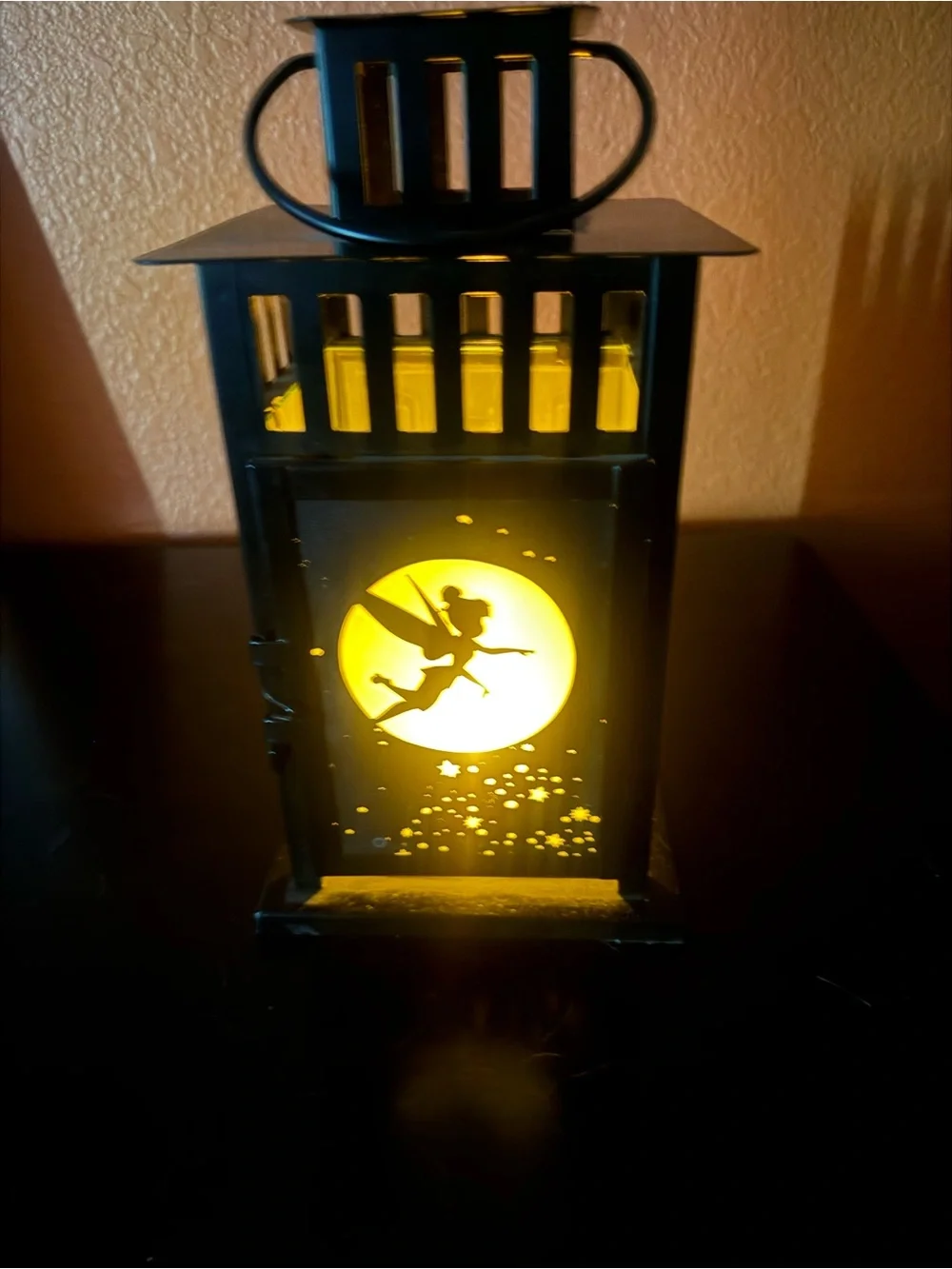 Peter Pan themed 4 sided Black Metal Decorative Lantern